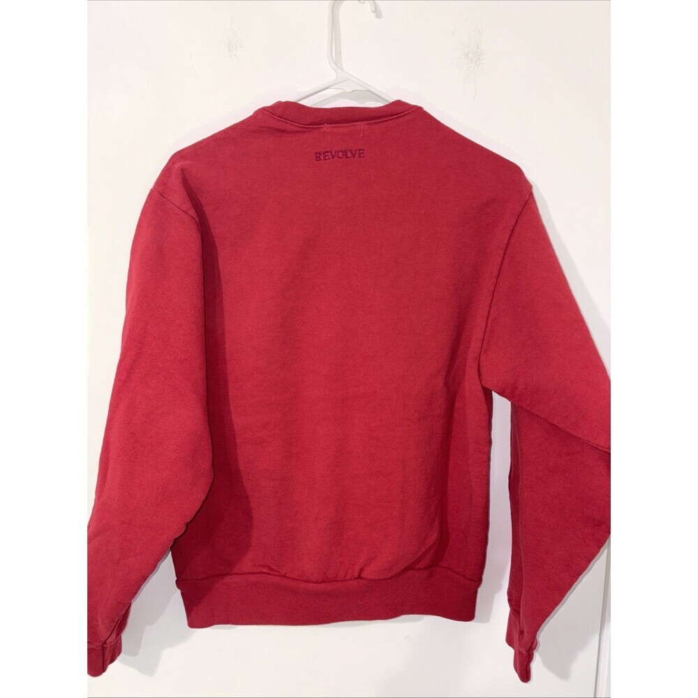 New Revolve RVLV RED SWEATSHIRT  EMBROIDERED RHS MEDIUM NEW WITH TAGS - Picture 5 of 9